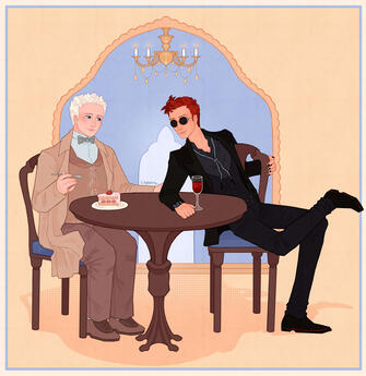 Crowley &amp; Aziraphale redraw